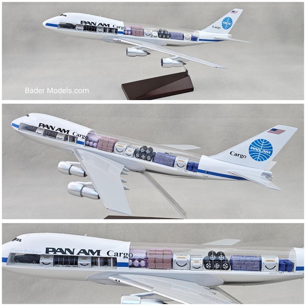 CLEARANCE - Pan Am Cargo - B747-200F - (1:144) - 180° Clear Top